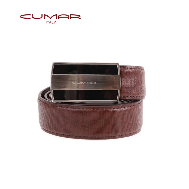 【CUMAR 義大利】頭層牛皮 - CHECKED 自動扣皮帶(0596-E34-01 43)✿30B001